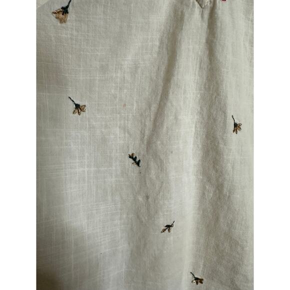 The Great. Fluter Sleeve Chime Top Womans Small Cream Embroidered - Picture 6 of 9